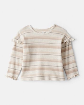 Baby Girl Striped Long-Sleeve Top - Cream, 