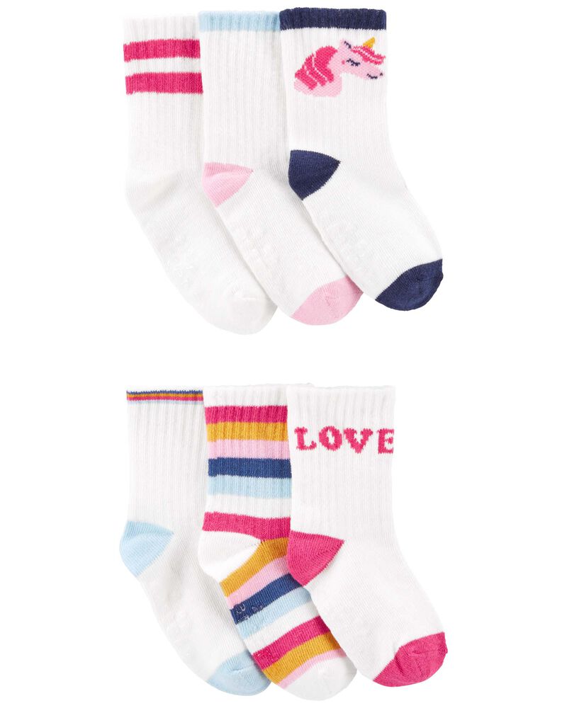 Toddler 6-Pack Crew Socks, image 1 of 2 slides