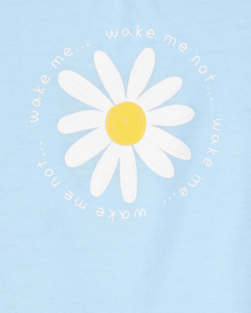 Toddler Girl Daisy Floral Loose Fit 2-Piece Pajamas - Blue, image 2 of 3 slides