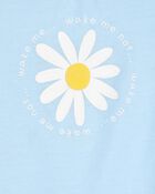 Toddler Girl Daisy Floral Loose Fit 2-Piece Pajamas - Blue, image 2 of 3 slides