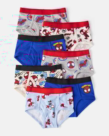 Toddler Boy 7-Pack ©Marvel Spider-Man Print Brief Underwear - Blue/White, 