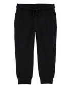 Toddler Pull-On Drawstring Joggers - Black, image 1 of 6 slides