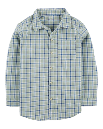 Kid Plaid Button-Front Shirt, 