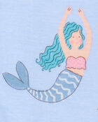 Toddler Mermaid Print Snug Fit Cotton 4-Piece Pajamas, image 2 of 4 slides