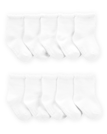 Baby 10-Pack Scallop Crew Socks, 