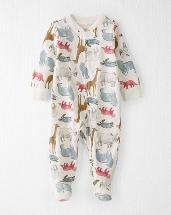 Organic Cotton Sleep & Play Pajamas in Wildlife Animals, 