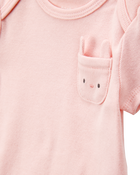 Baby 5-Pack Floral Bunny Short-Sleeve Cotton Bodysuits - Pink, image 2 of 8 slides