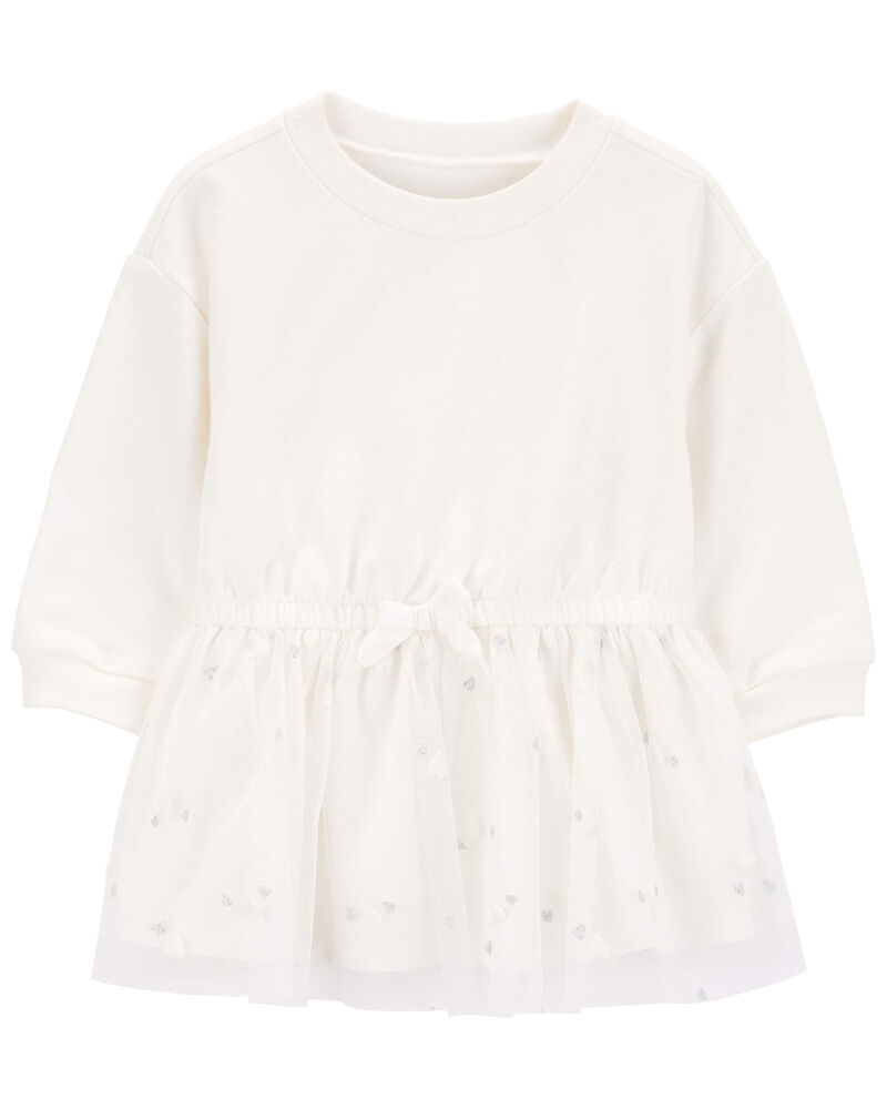 Baby Glitter Long-Sleeve Cotton Dress, image 1 of 4 slides