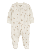 Baby Goose 2-Way Zip Ribbed Sleep & Play Pajamas, image 1 of 4 slides