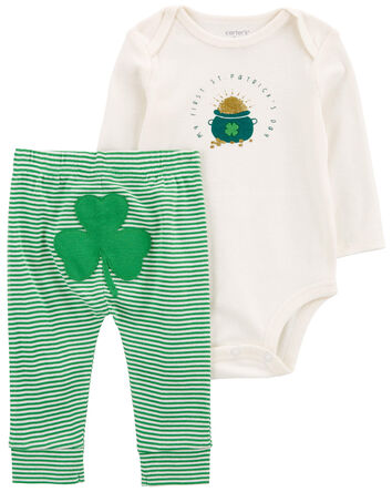 2-Piece St. Patrick's Day Bodysuit Pant Set, 