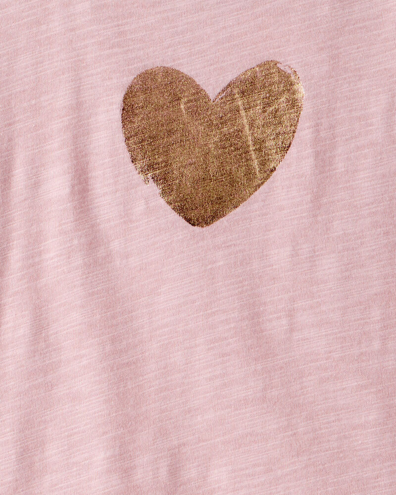 Girls Heart of Gold Cotton Short-Sleeve Graphic Tee - Pink, image 4 of 5 slides