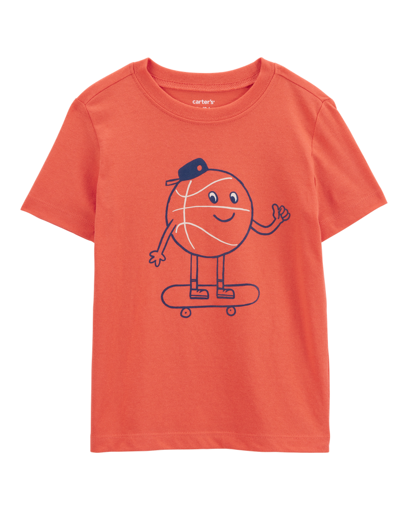 Toddler Basketball Short-Sleeve Graphic Tee - Orange, image 1 of 3 slides