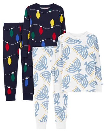 Baby 4-Piece 100% Cotton Snug Fit Cotton PJs, 
