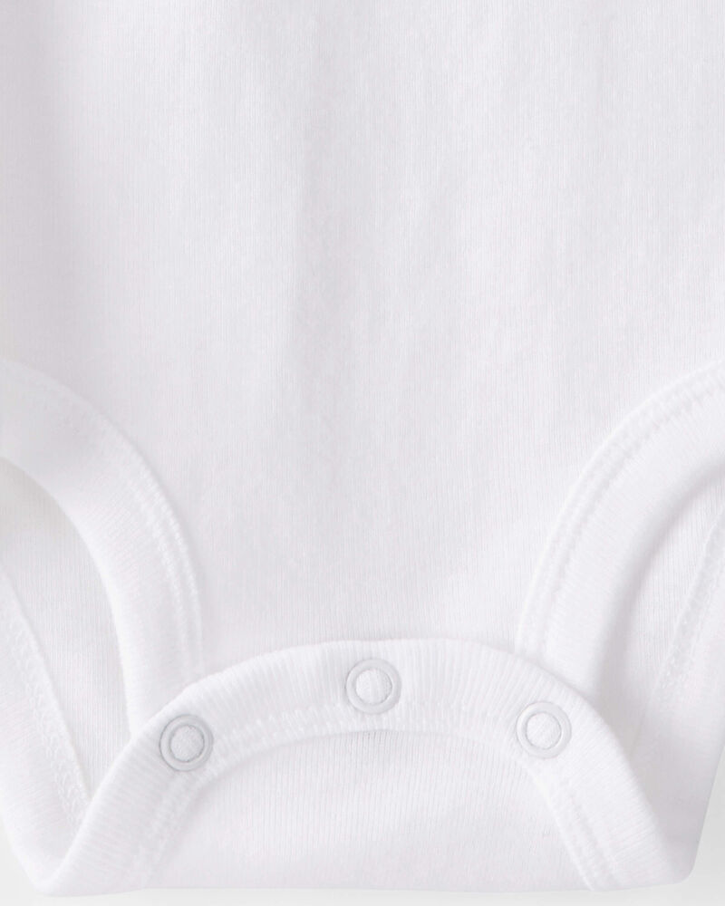 Baby 5-Pack Sleeveless Bodysuits - White, image 4 of 5 slides