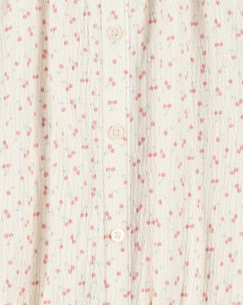 Kid Short-Sleeve Cherry-Print Fashion Top - Ivory, 