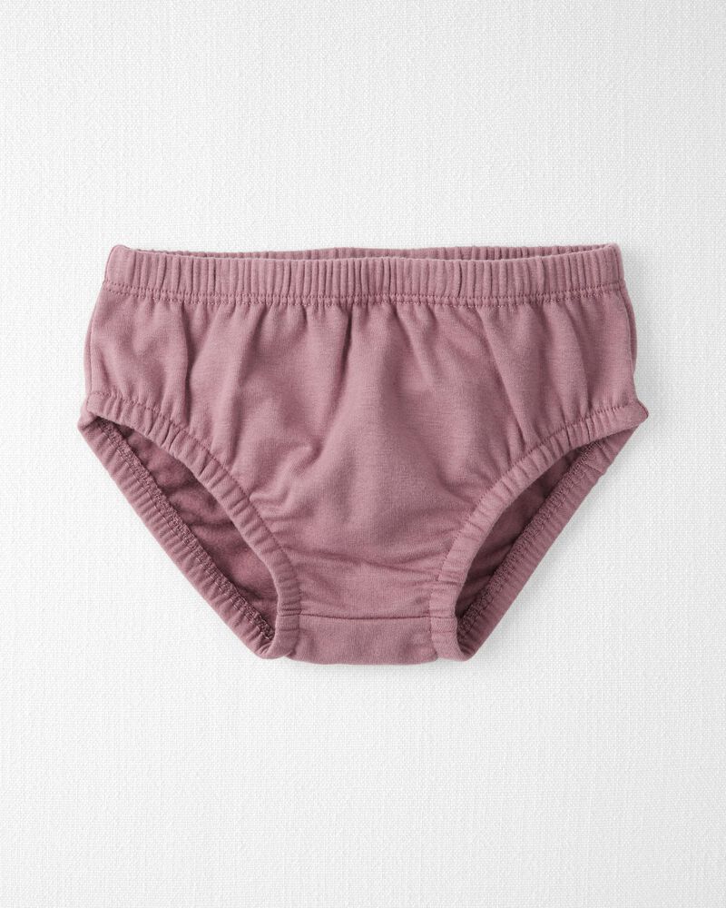 Baby Long-Sleeve Ruffle Dress Made with Organic Cotton in Desert Mauve, image 3 of 6 slides