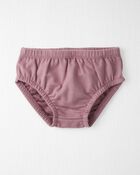 Baby Long-Sleeve Ruffle Dress Made with Organic Cotton in Desert Mauve, image 3 of 6 slides