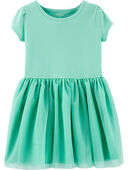 Turquoise - Toddler Tutu Jersey Dress