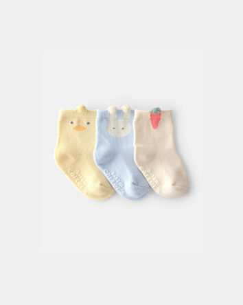 Baby 3-Pack Easter Socks - Yellow/Blue/Ivory, 