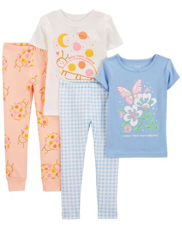Baby 4-Piece 100% Snug Fit Cotton Pajamas
