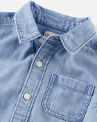 Toddler Organic Cotton Chambray Button-Front Shirt, image 2 of 4 slides