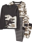 Multi - Kid 4-Piece Dinosaur 100% Snug Fit Cotton Pajamas