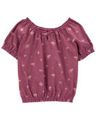 Kid Fall Floral Cinched Top, image 1 of 3 slides