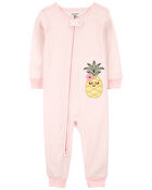 Baby 1-Piece Pineapple 100% Snug Fit Cotton Footless Pajamas, image 1 of 2 slides