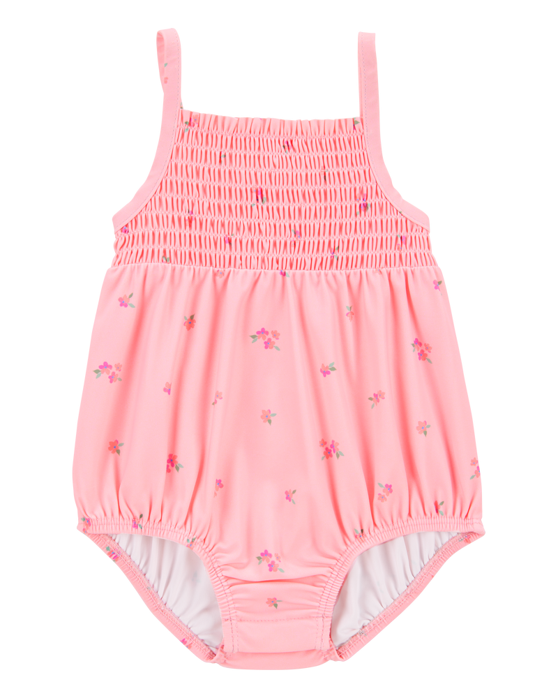Baby 1-Piece Floral Swimsuit - Pink, image 1 of 5 slides