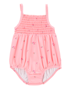 Baby 1-Piece Floral Swimsuit - Pink, image 1 of 5 slides