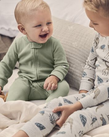 Baby Organic Cotton Rib Sleep & Play Pajamas, 