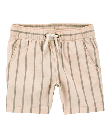 Toddler Striped Drawstring Shorts - Khaki, 