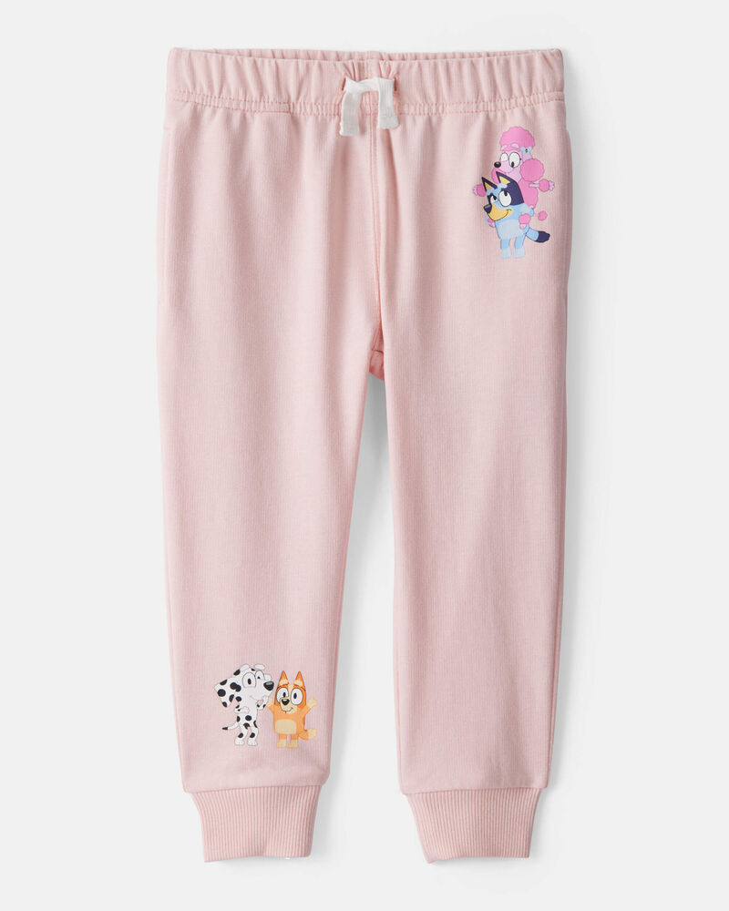 Baby Bluey French Terry Drawstring Joggers - Pink, image 1 of 3 slides