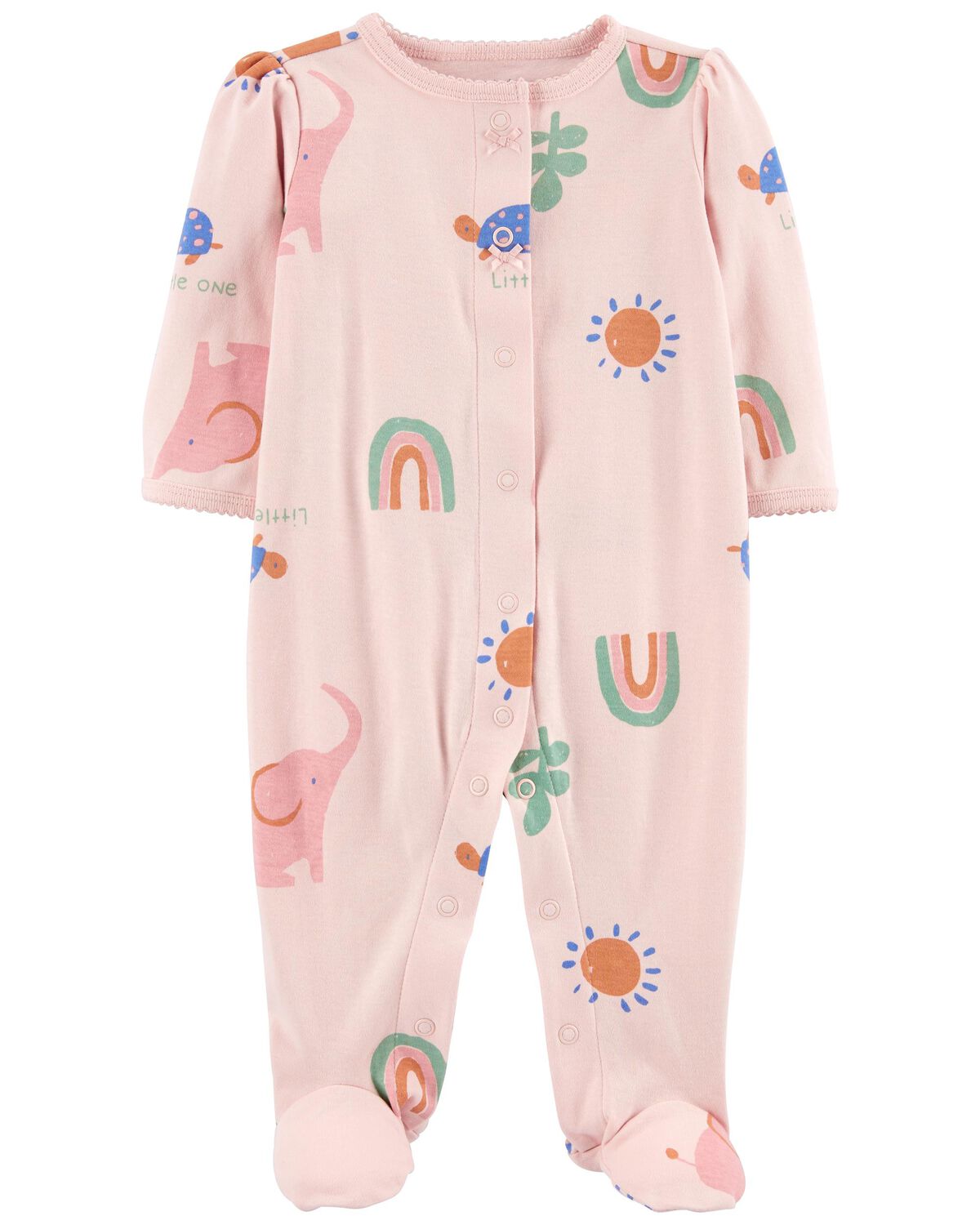 Pink Baby Graphic SnapUp Cotton Sleep & Play Pajamas