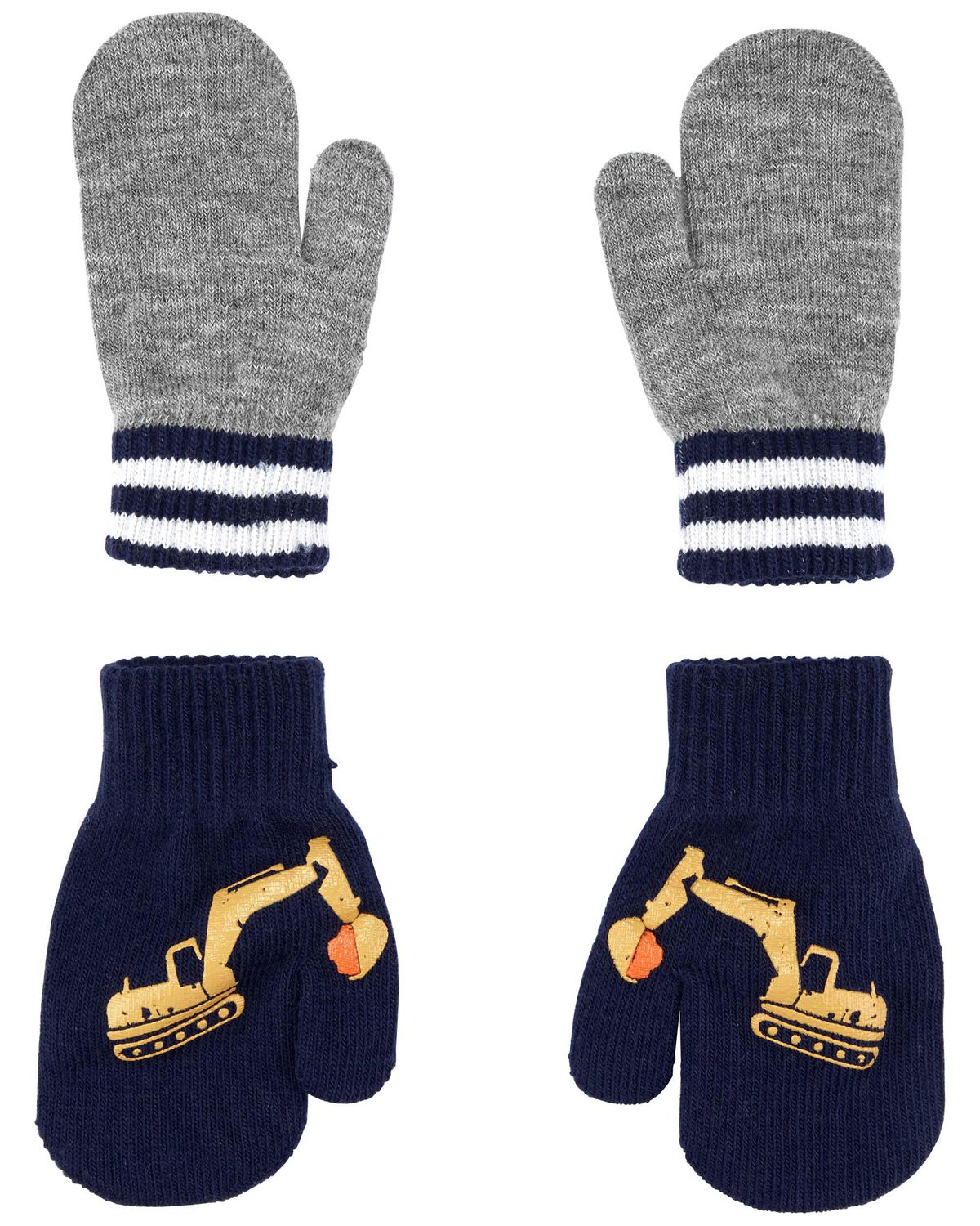 Navy/Grey Toddler 2Pack Gripper Mittens