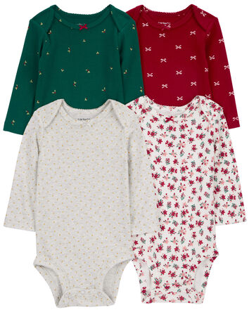 Baby 4-Pack Long-Sleeve Original Bodysuits, 