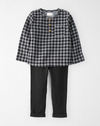 Toddler 2-Piece Organic Cotton Plaid Set, 