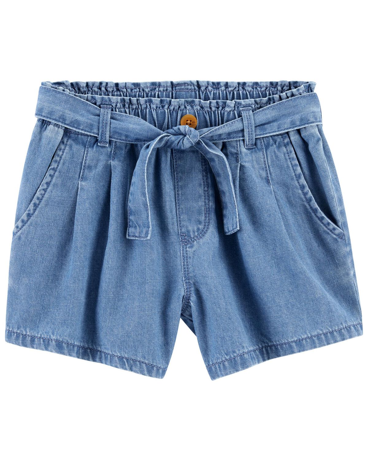 Chambray Kid Favorite Paperbag Belted Denim Shorts