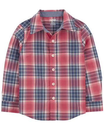 Toddler Plaid Button-Front Shirt, 