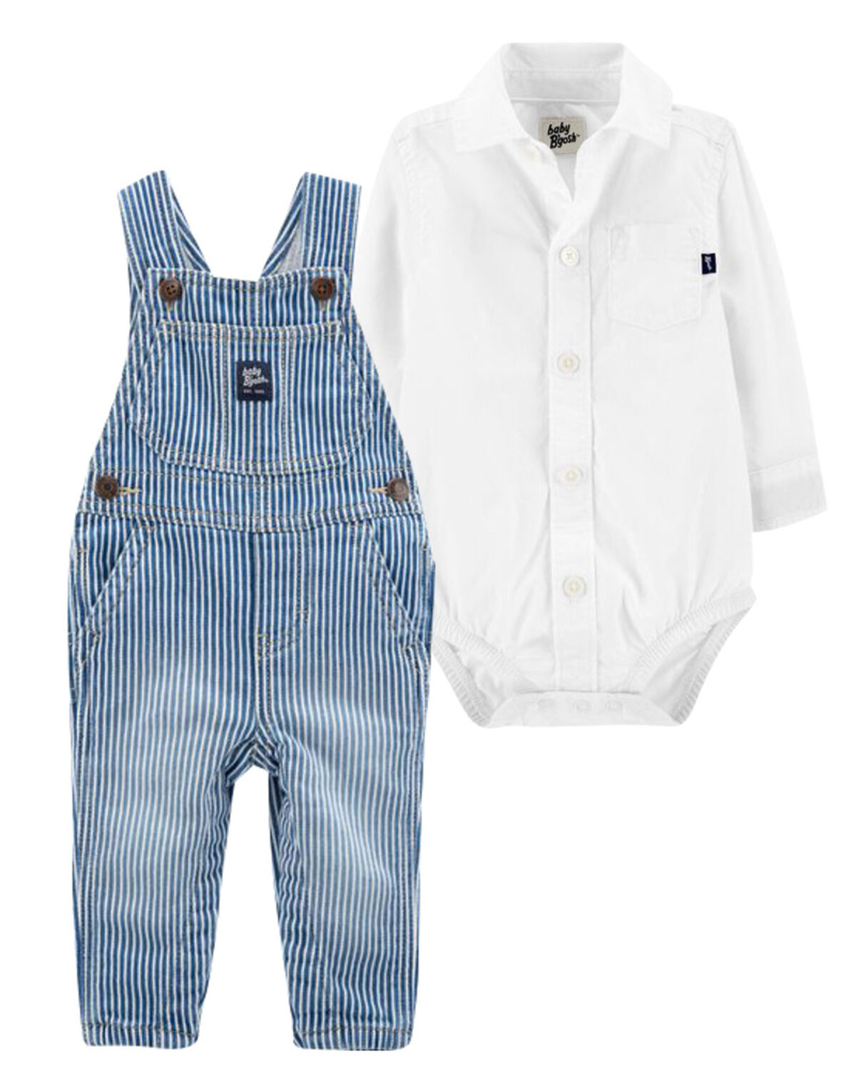 Bundle Baby ButtonFront Bodysuit and Overalls Set