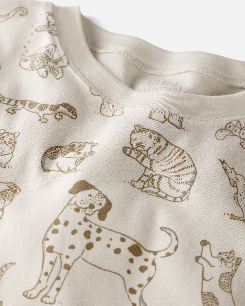 Kid Pet Print Organic Cotton 2-Piece Pajamas, image 2 of 4 slides