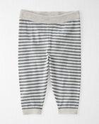 Baby Organic Cotton Grey Striped Sweater Knit Set, image 2 of 5 slides