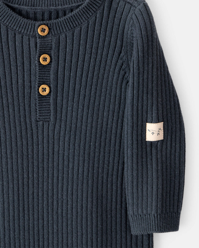 Baby Button-Down Sweater Jumpsuit, image 2 of 5 slides