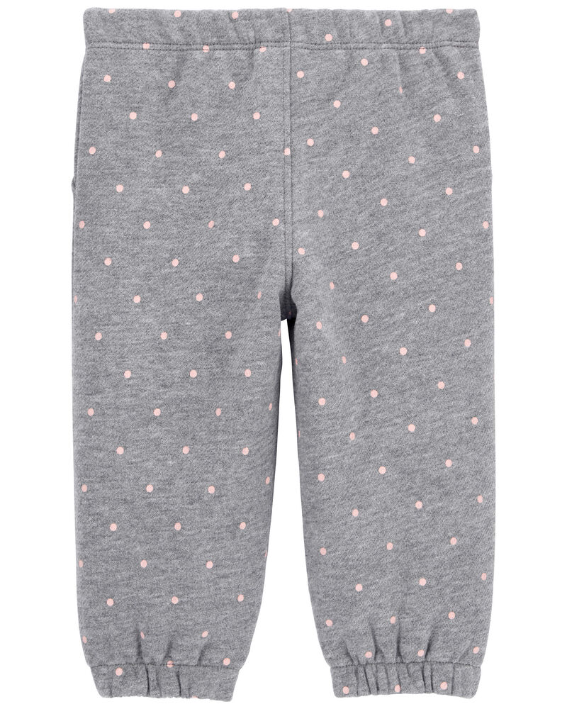 Baby Polka Dot Pull-On Fleece Joggers, image 2 of 4 slides