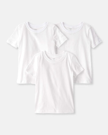 Boys 3-Pack Short-Sleeve Undershirts - White, 
