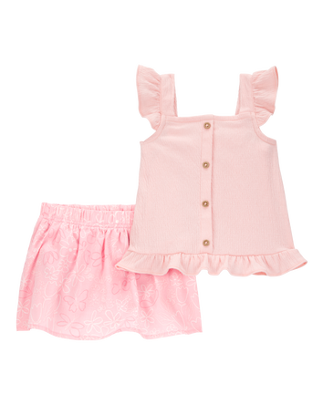 Baby 2-Piece Print Skort Set - Pink, 