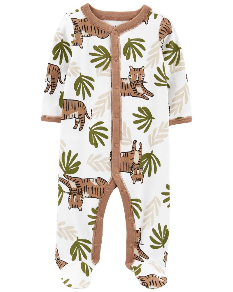 Baby Tiger Snap-Up Footie Sleep & Play Pajamas, image 1 of 3 slides