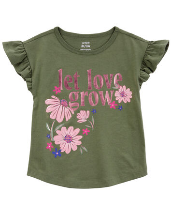 Baby Let Love Grow Floral Flutter Tee, 