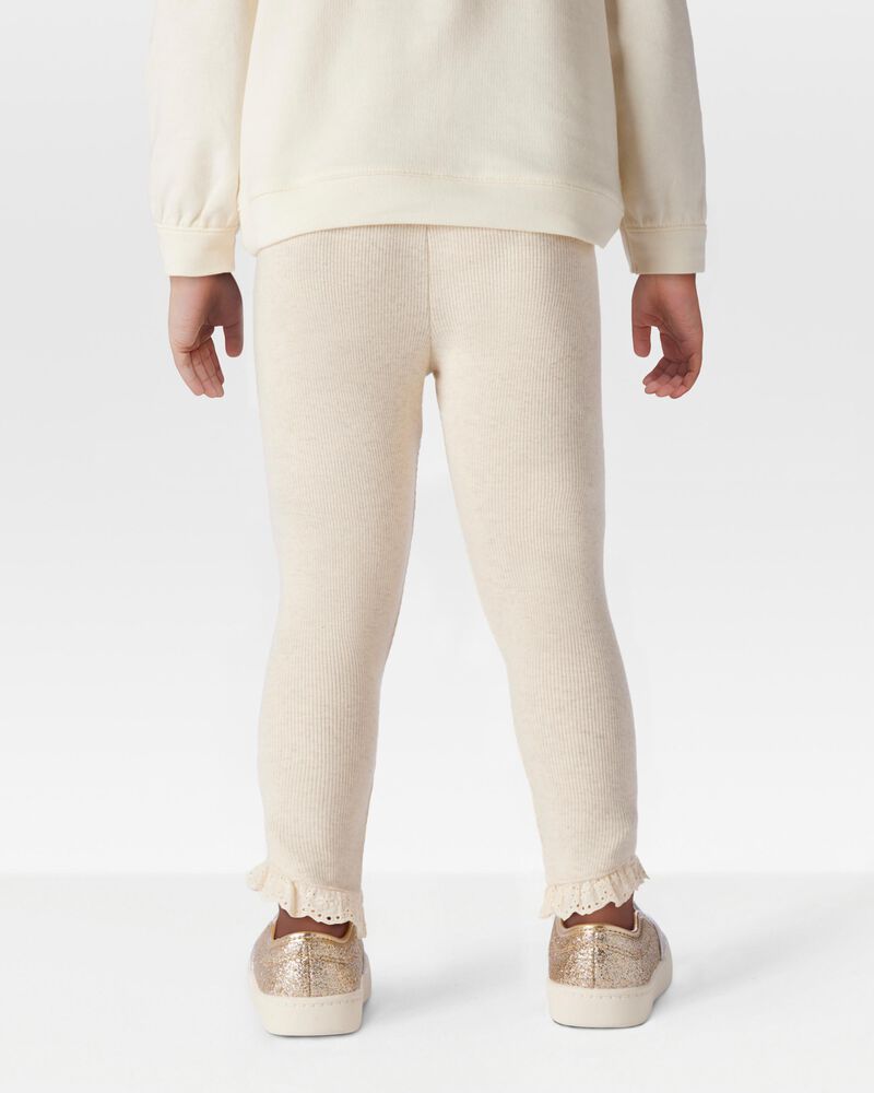 Kid 2-Piece Heart French Terry Sweater & Eyelet Pants Set, image 8 of 8 slides