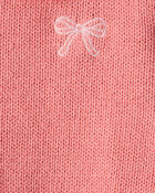 Baby Girl Bow Cotton Long-Sleeve Sweater - Pink, image 3 of 4 slides